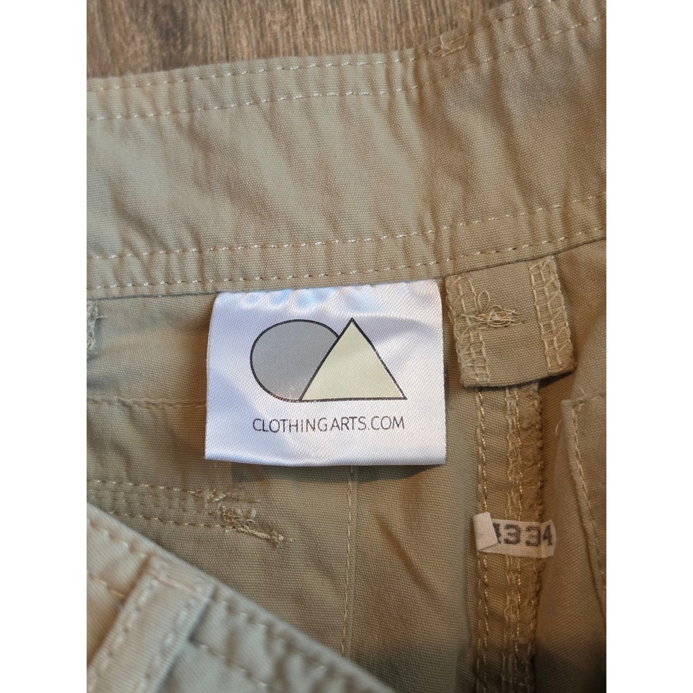Clothing Arts Pick-Pocket Proof Travel Cargo Shorts Khaki Tan Mens 34 Nylon - Picture 3 of 7